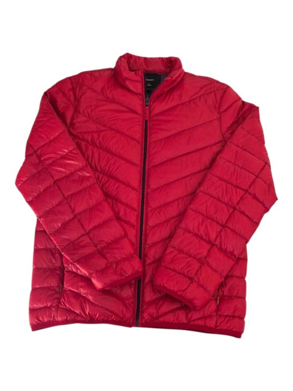 Bossini Women's Red Quilted Down Puffer Jacket Lightweight Full Zip Size XL